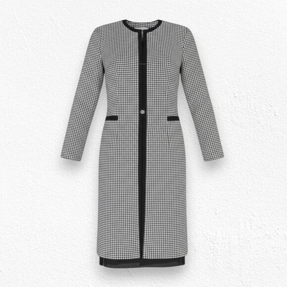 Danny & Nicole Dresses & Skirts - Vintage 90s Houndstooth Dress Jacket Set Danny & Nicole Dress Longline Blazer 4P